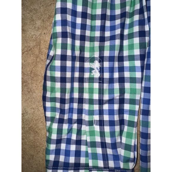 Bugatchi Navy/Green Plaid Button Down Shirt Classic Checkered Long Sleeve - Picture 6 of 6